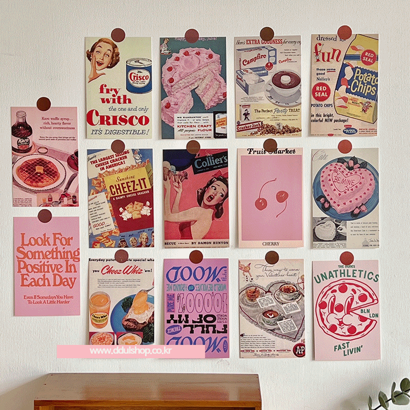 [30장세트]미국복고풍 포스터 벽꾸 인테리어소품 엽서 포토카드 스티커