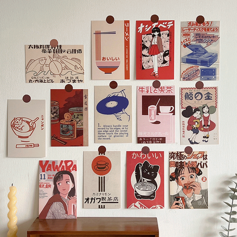 [30장세트]일본풍 포스터 벽꾸 인테리어소품 엽서 포토카드 스티커