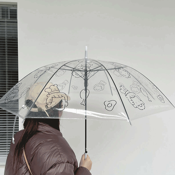 요리사낙서소녀 투명 비닐 감성 장우산