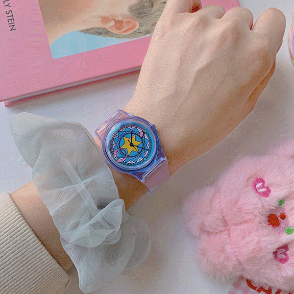 마법 투명밴드 스트랩 손목시계 10대 패션시계