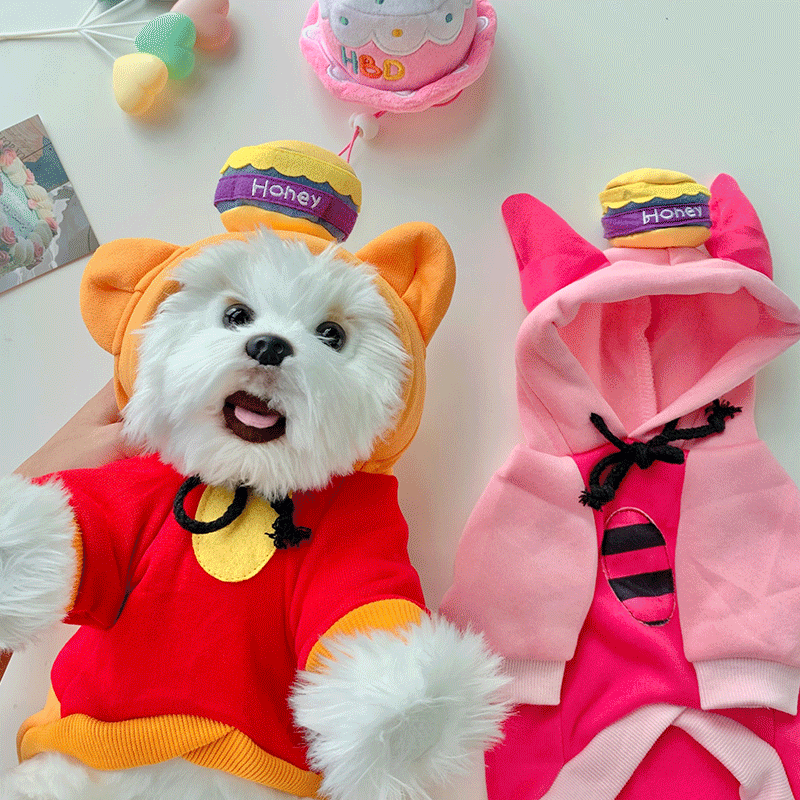 강아지옷 허니후드티 기모 고양이옷 반려옷 강아지겨울옷 할로윈옷 S-XL