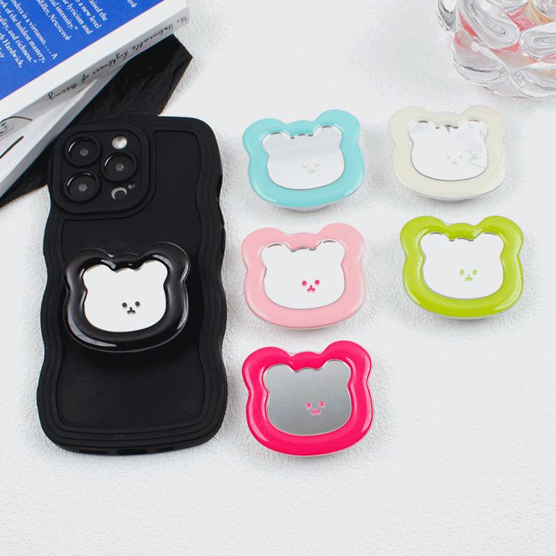 곰돌이미러 스마트톡 거울톡 휴대폰거치대 커플템 친구선물 6color
